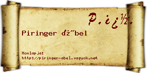 Piringer Ábel névjegykártya