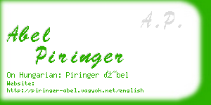 abel piringer business card